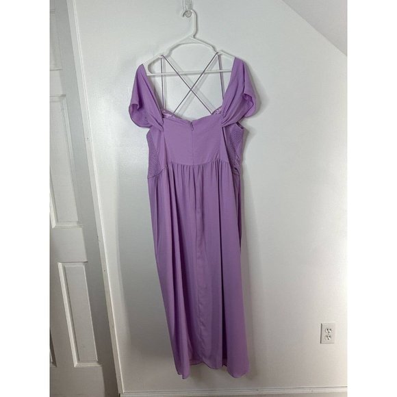 City Chic Maxi Entwine FF Lilac NEW Dress Womens Plus Size Medium 18 Spring - Picture 5 of 8